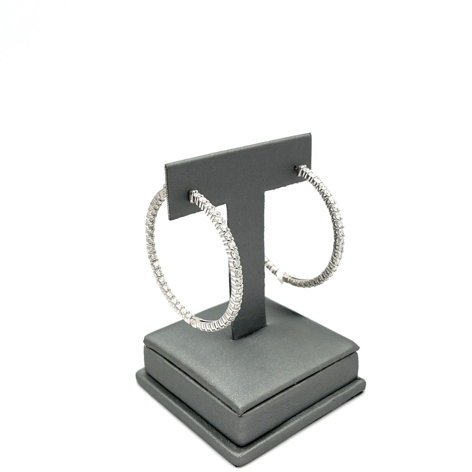 3.67 Diamond Hoop Earrings (Natural)