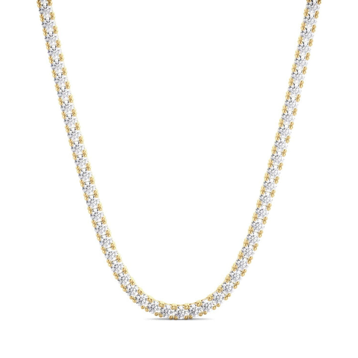 Lab Grown Diamond Tennis Necklace D-E VS1-VS2 14K Yellow Gold 18.85cttw 4 Prong
