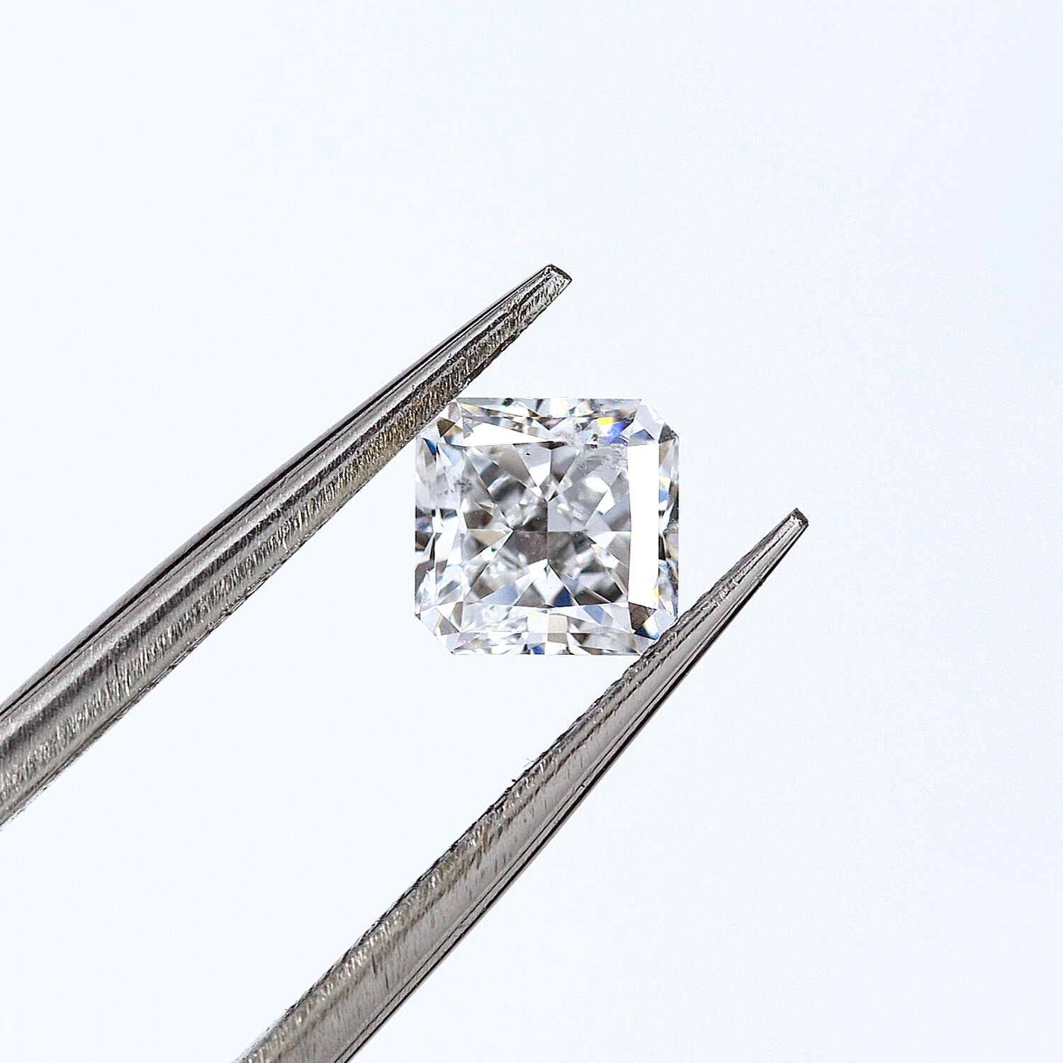 14K Gold 0.9 ct Square Radiant Cut Diamond ? Solitaire Engagement Ring D SI1