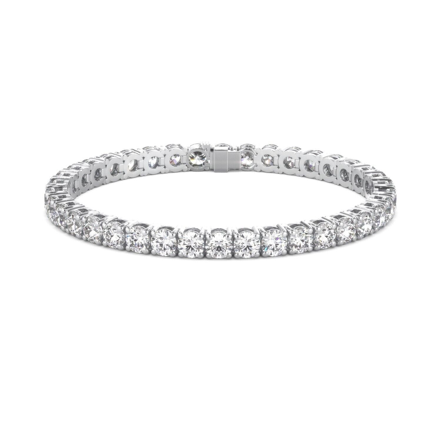 Lab Grown Diamond Tennis Bracelet D-E VS1-VS2 14K White Gold 8.26cttw 4 Prong