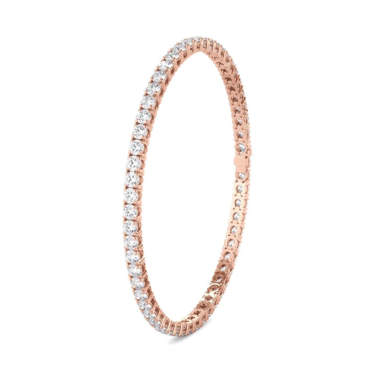 Lab Grown Diamond Tennis Bracelet D-E VS1-VS2 14K Rose Gold 4.86cttw 4 Prong