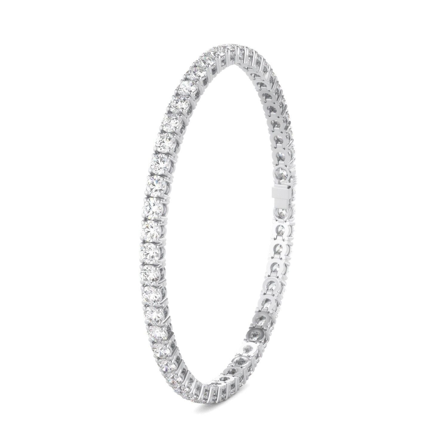 Lab Grown Diamond Tennis Bracelet D-E VS1-VS2 14K White Gold 4.79 ct 4 Prong