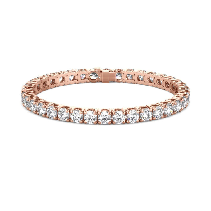 Lab Grown Diamond Tennis Bracelet D-E VS1-VS2 14K Rose Gold 12.56cttw 4 Prong