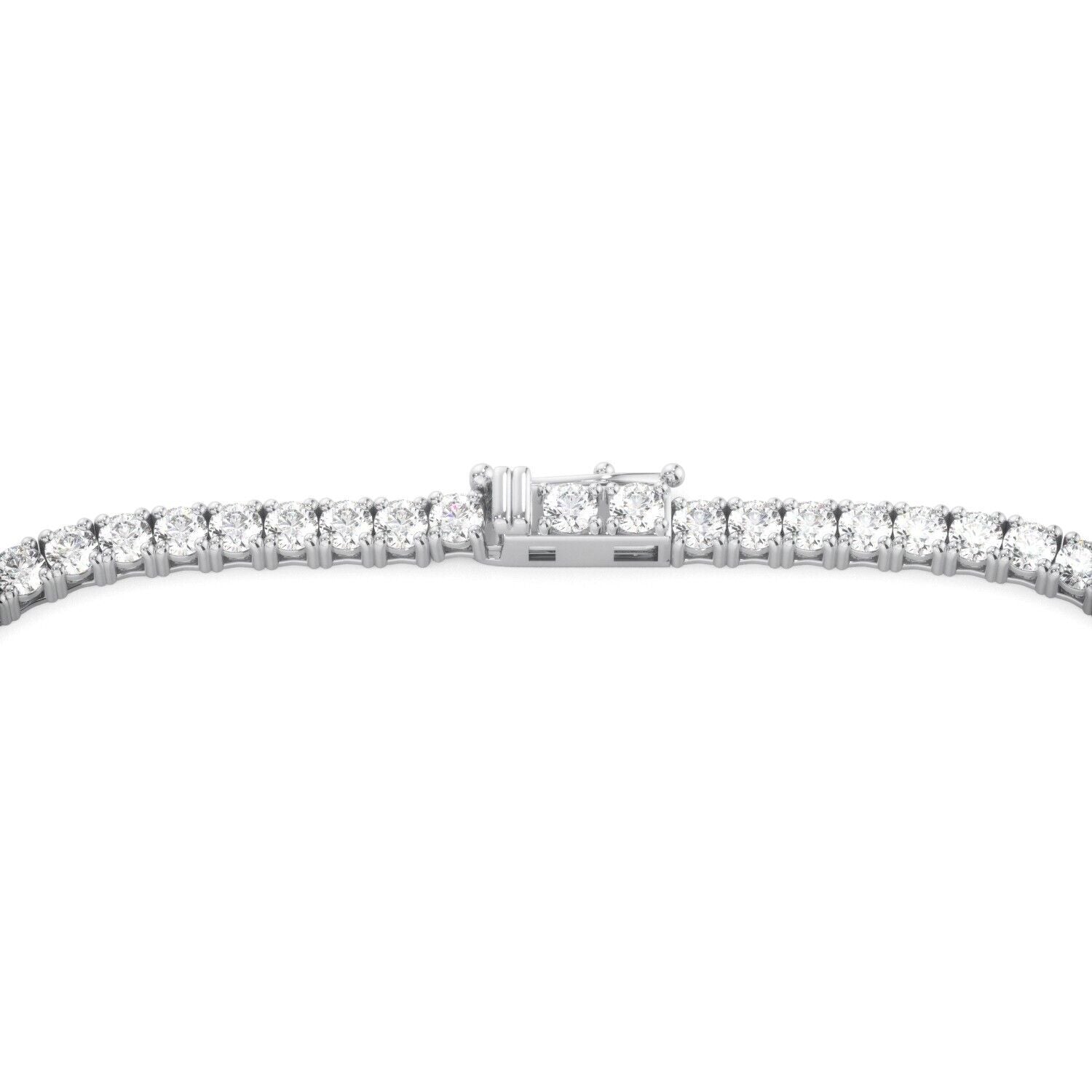 Lab Grown Diamond Tennis Necklace D-E VS1-VS2 14K White Gold 12.13cttw 4 Prong