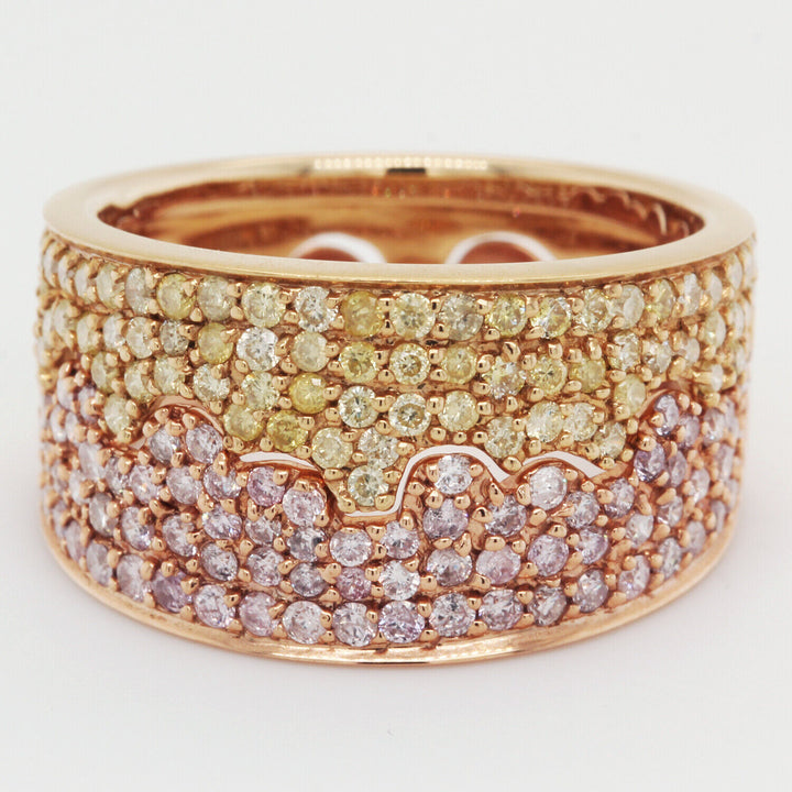 Gold I-Do Ring Diamond Stackable Ring 1.31 TCW 18K Rose Gold 18K Yellow Gold