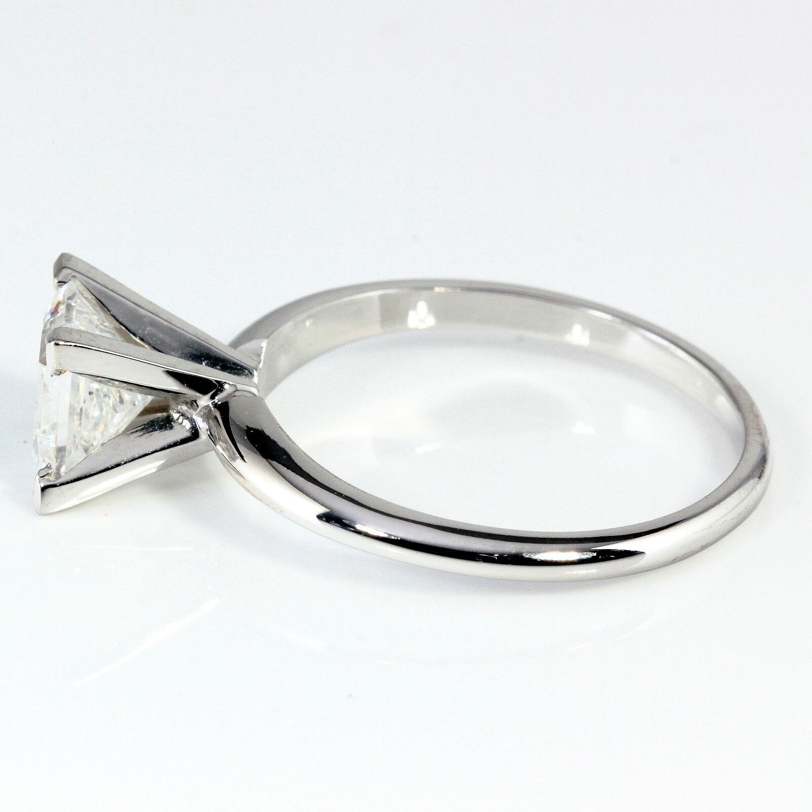 14K Gold 1.17 ct Princess Cut Diamond Solitaire Engagement Ring F SI2