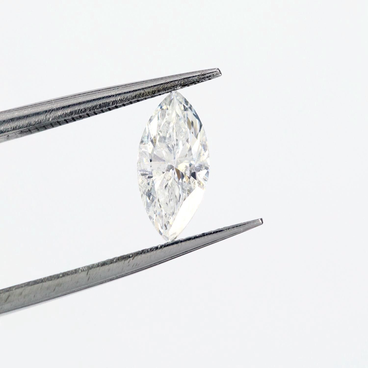 14K Gold 1.05 ct Marquise Cut Diamond Solitaire Engagement Ring E SI2