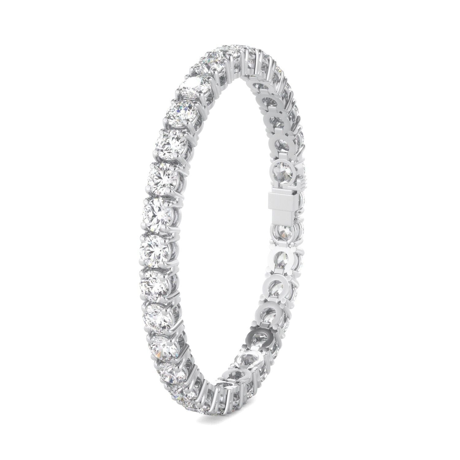 Lab Grown Diamond Tennis Bracelet D-E VS1-VS2 14K White Gold 9.52cttw 4 Prong