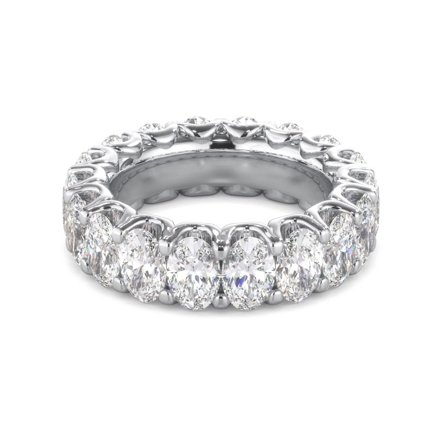 1.95 Ct Diamond Eternity Ring Lab Grown 18K White Gold  Size 7