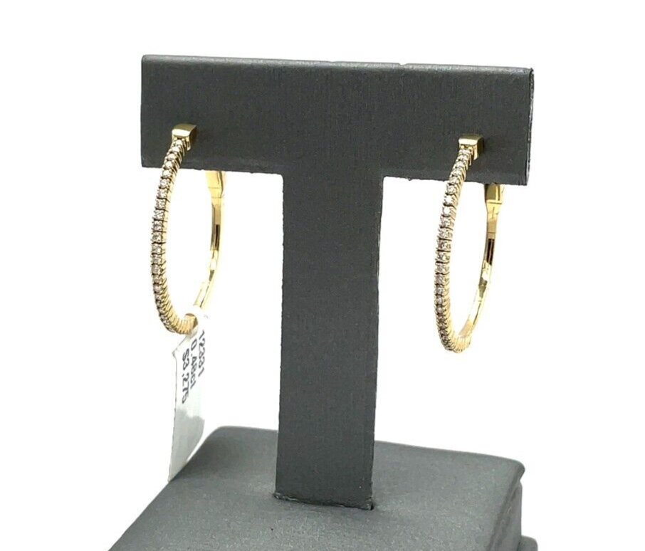 .48 Ct Diamond Hoop Earrings Natural