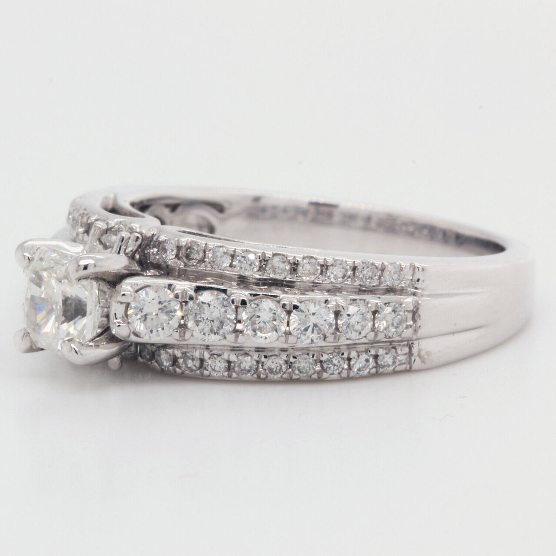 Radiant Cut Diamond Engagement Ring Clarity Enhanced 1.54 TCW 14K White Gold