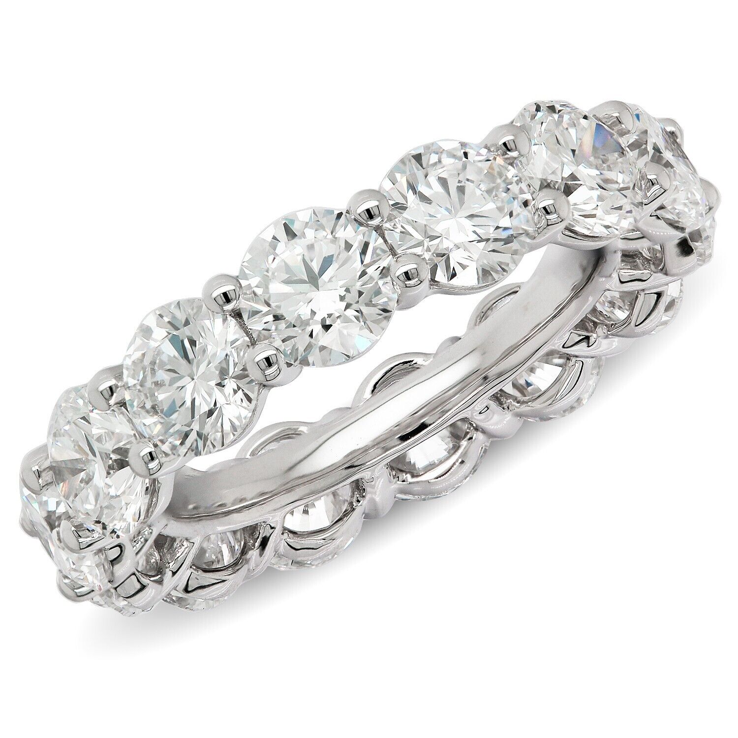 Lab Grown Diamond Eternity Ring D-E VS1-VS2 18K White Gold 4.97cttw Size 7