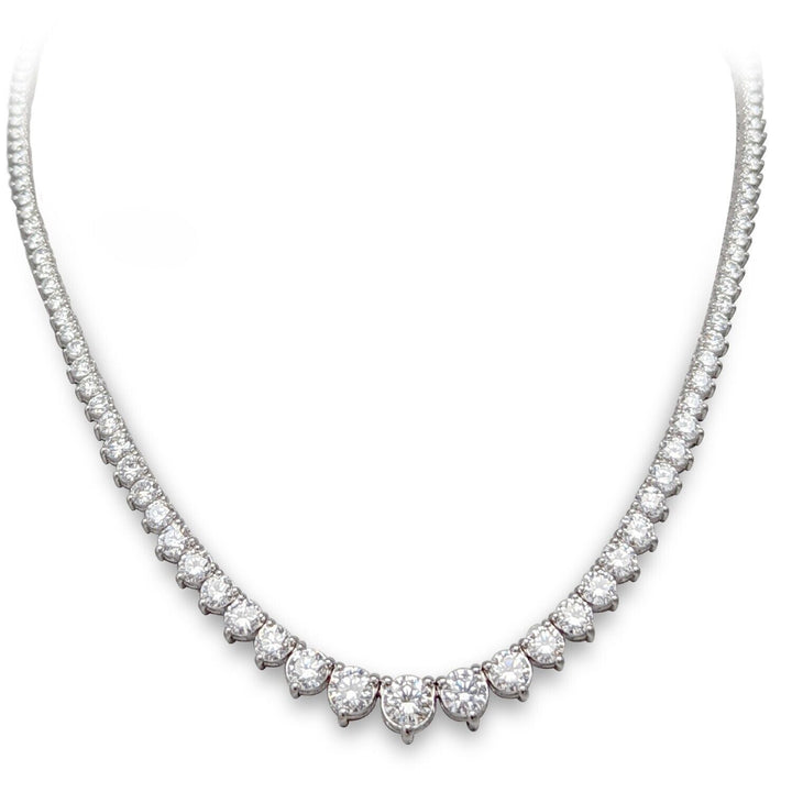 Diamond Riviera Necklace G-H SI1-SI2 14K White Gold 7.72cttw 3 Prong