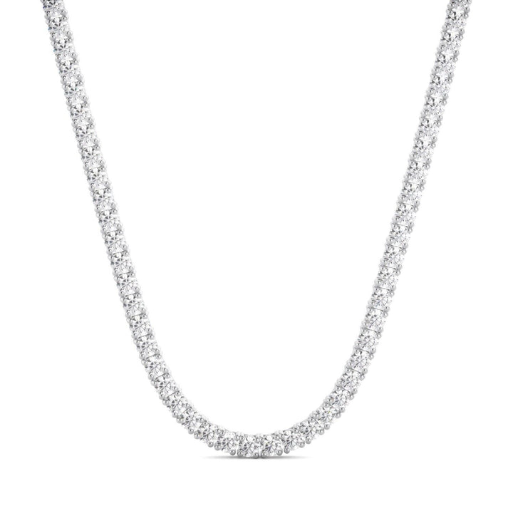 Lab Grown Diamond Tennis Necklace D-E VS1-VS2 14K White Gold 7.35cttw 4 Prong