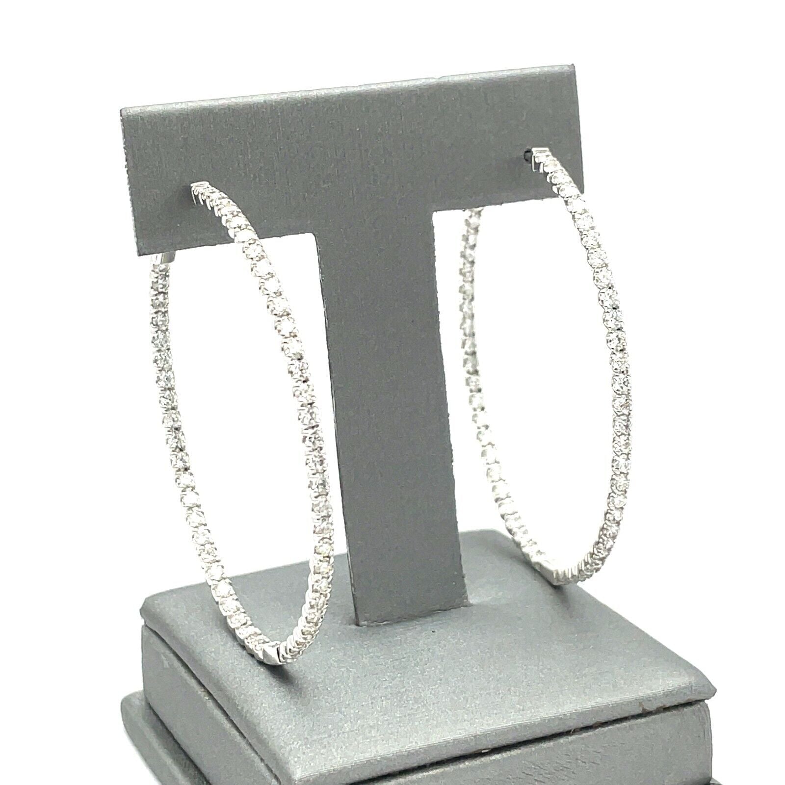 3.72 ct Diamond Hoop Earrings (Natural)