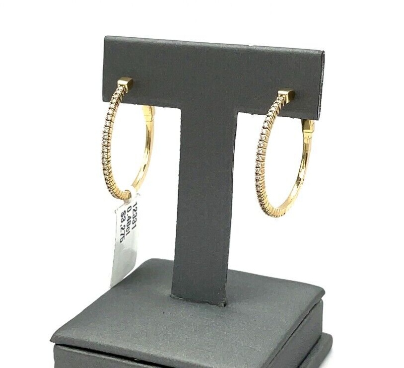 .48 Ct Diamond Hoop Earrings Natural