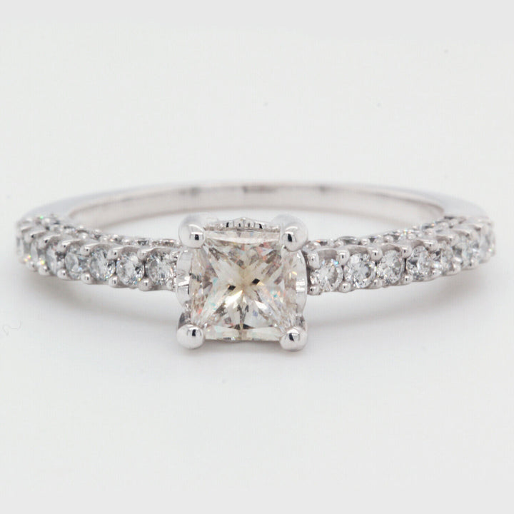Princess Cut Diamond Engagement Ring Clarity Enhanced 1.01 TCW 14K White Gold