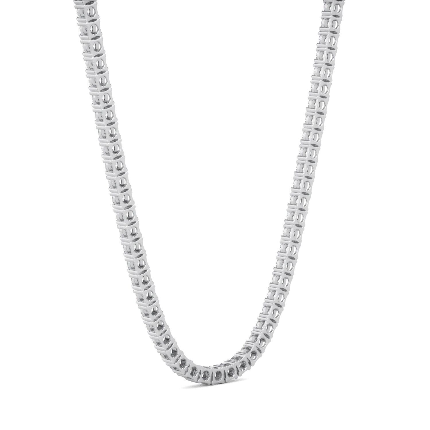 Diamond Tennis Necklace G-H SI1-SI2 14K White Gold 13.77cttw 4 Prong