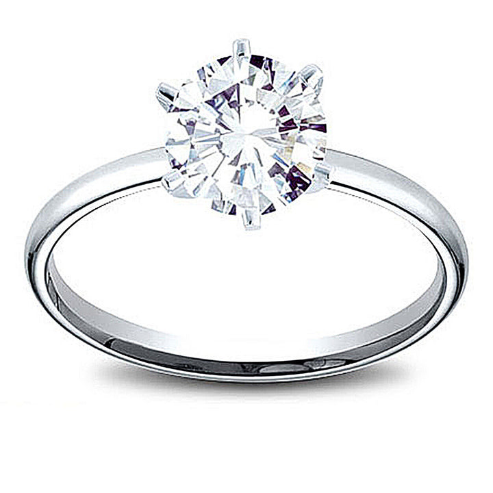 14K Gold 0.62 ct Round Cut Diamond Solitaire Engagement Ring J SI2