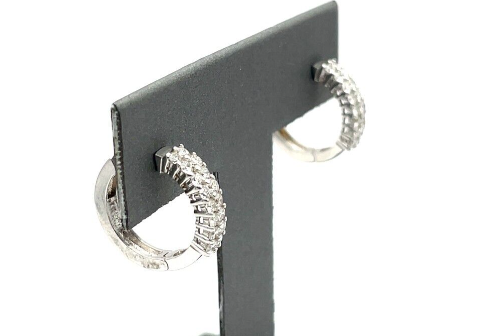 .83 ct Diamond Hoop Huggie Earrings (Natural)
