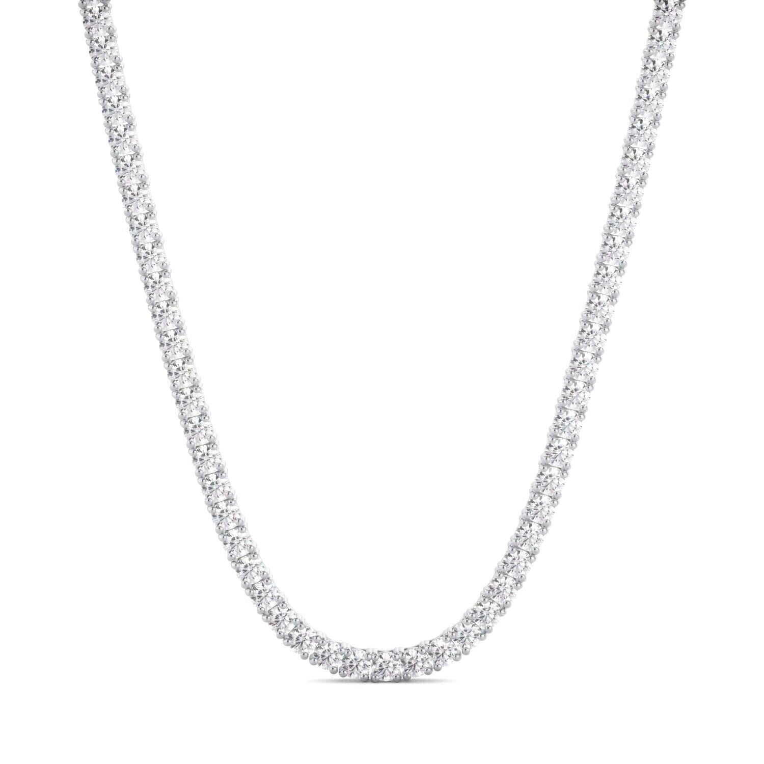 Lab Grown Diamond Tennis Necklace D-E VS1-VS2 14K White Gold 29.95cttw 4 Prong