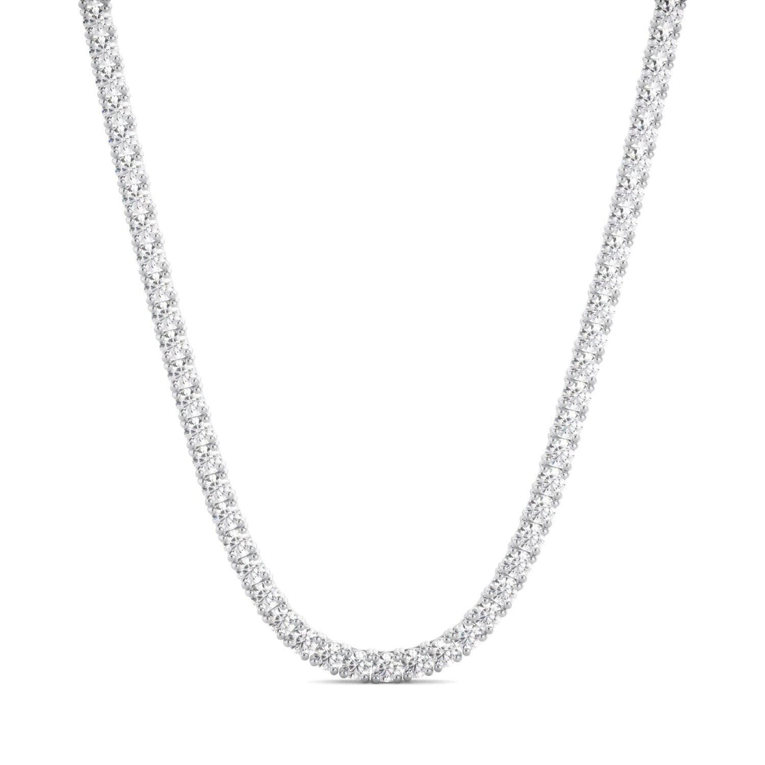 Lab Grown Diamond Tennis Necklace D-E VS1-VS2 14K White Gold 6.70cttw 4 Prong