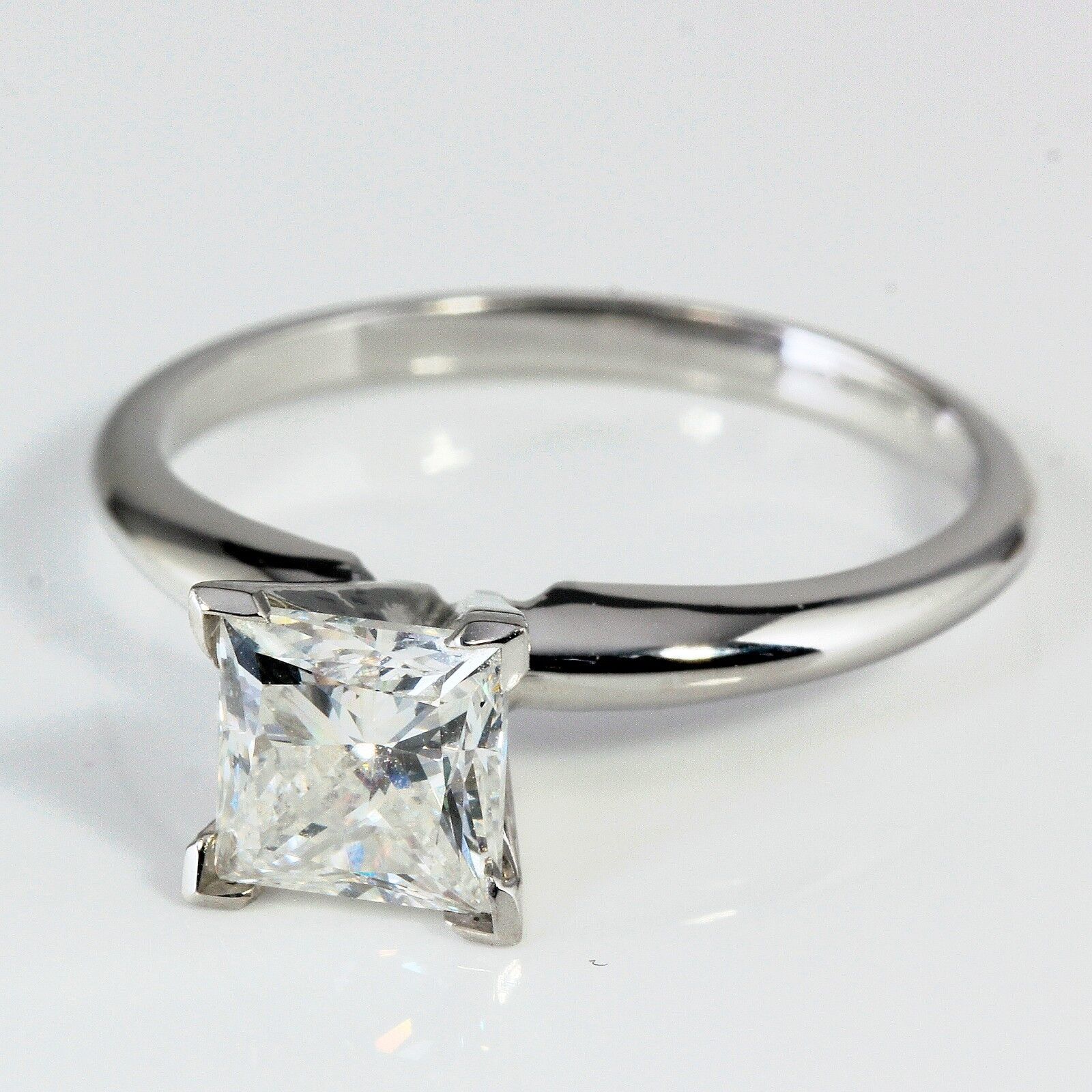 14K Gold 1.65 ct Princess Cut Diamond Solitaire Engagement Ring J SI1