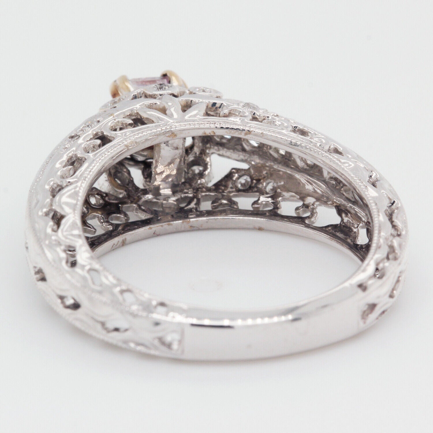 Natural Fancy Pink Diamond Engagement Ring 0.99 TCW 18K White Gold