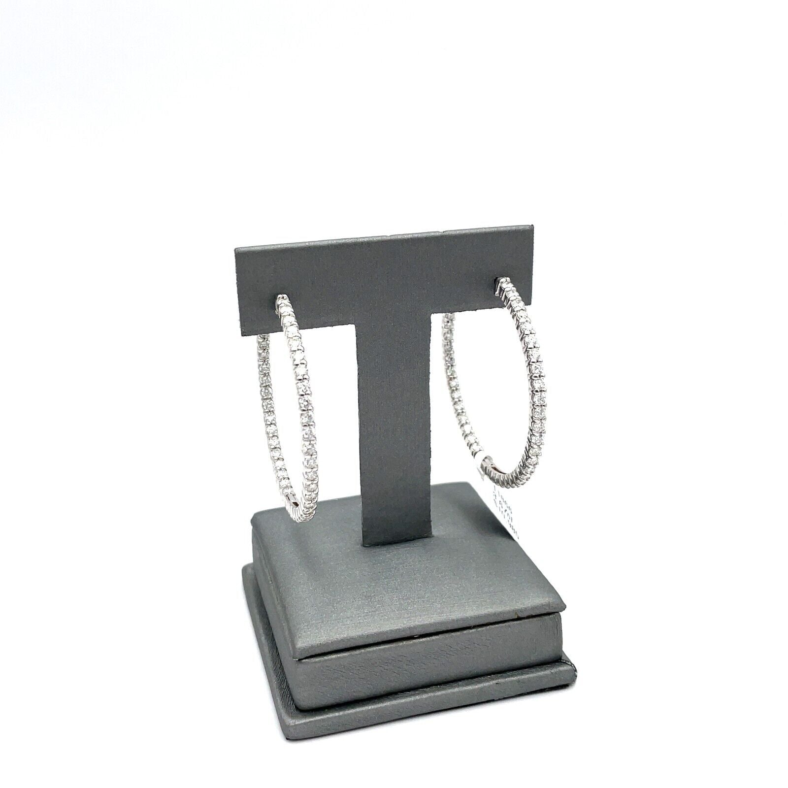 3.67 Diamond Hoop Earrings (Natural)