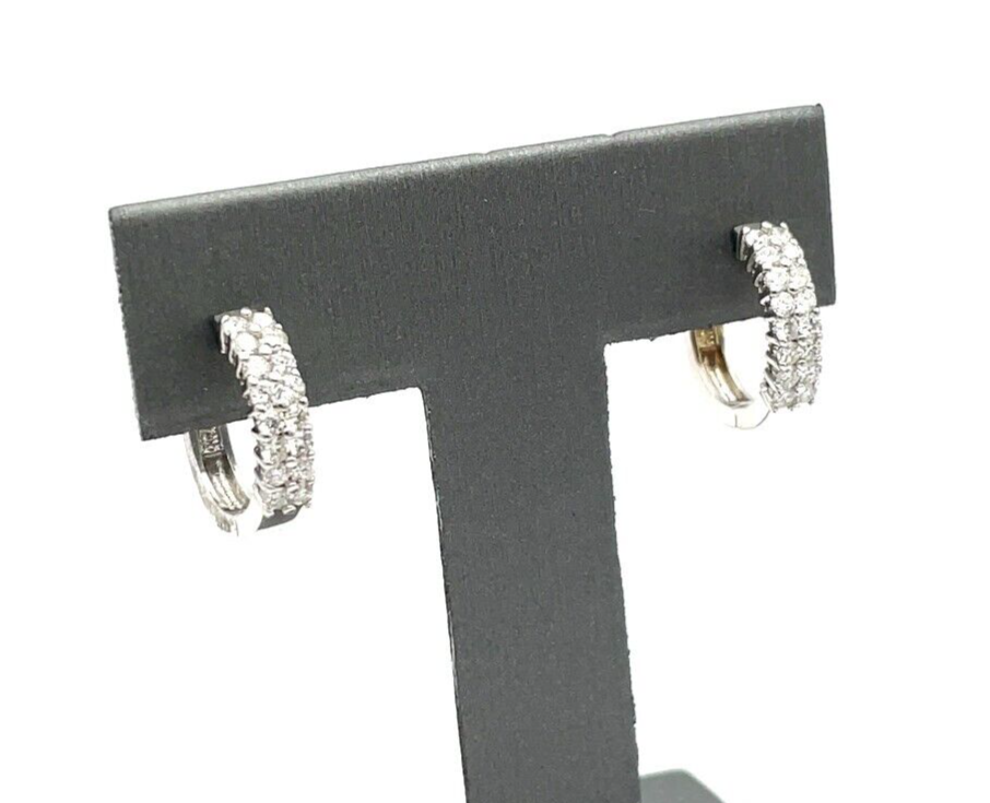 .83 ct Diamond Hoop Huggie Earrings (Natural)