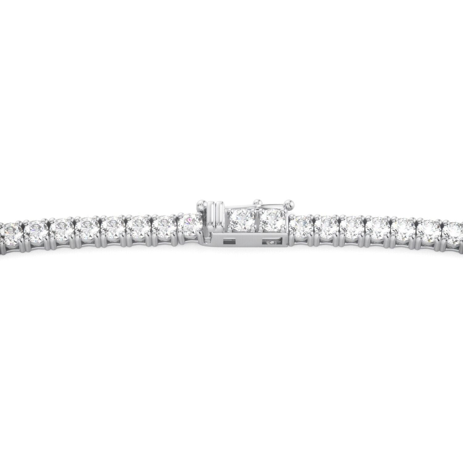 Lab Grown Diamond Tennis Necklace D-E VS1-VS2 14K White Gold 4.03cttw 4 Prong