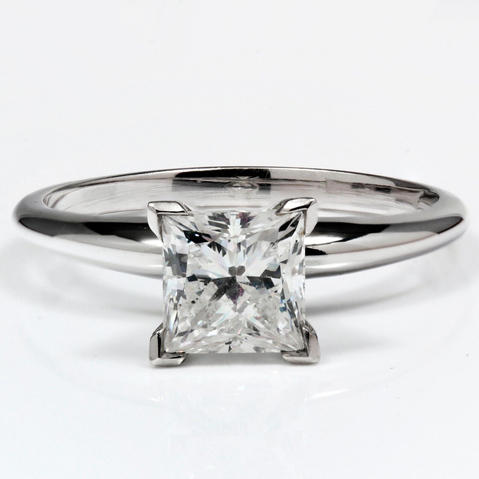 14K Gold 0.74 ct Princess Cut Diamond Solitaire Engagement Ring G SI1