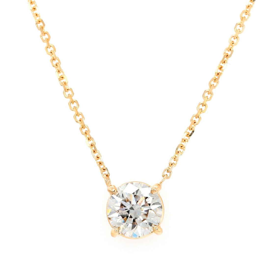 Lab Grown Diamond Solitaire Necklace D-E SI1 14K Yellow Gold 1.00cttw