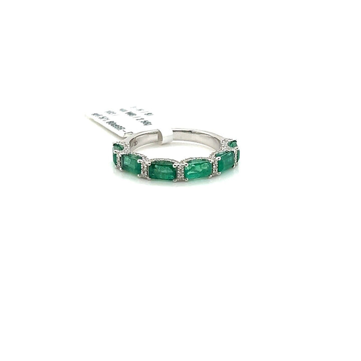 emerald hudson half band eternity ring