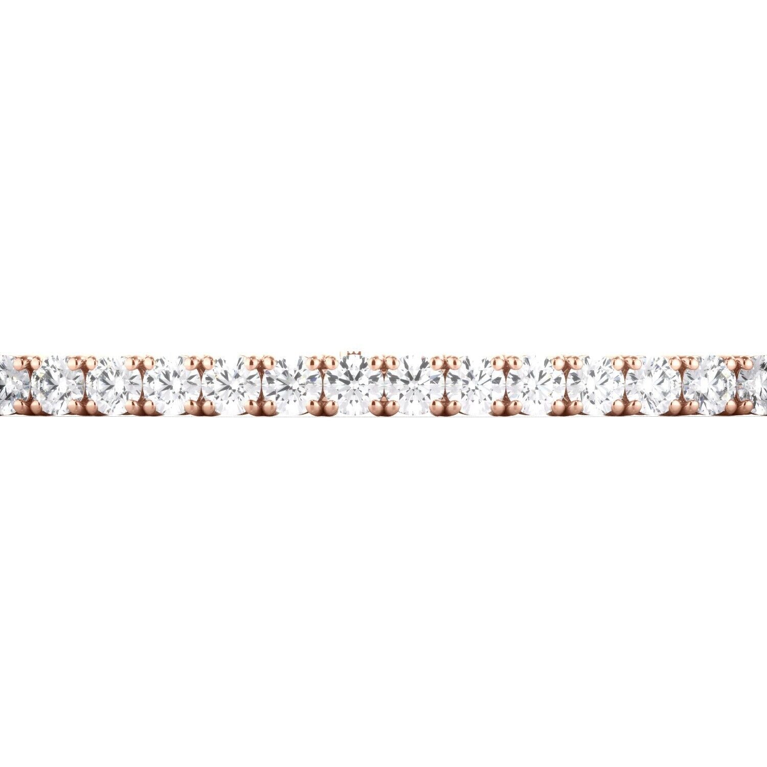 Lab Grown Diamond Tennis Bracelet D-E VS1-VS2 14K Rose Gold 2.84cttw 4 Prong