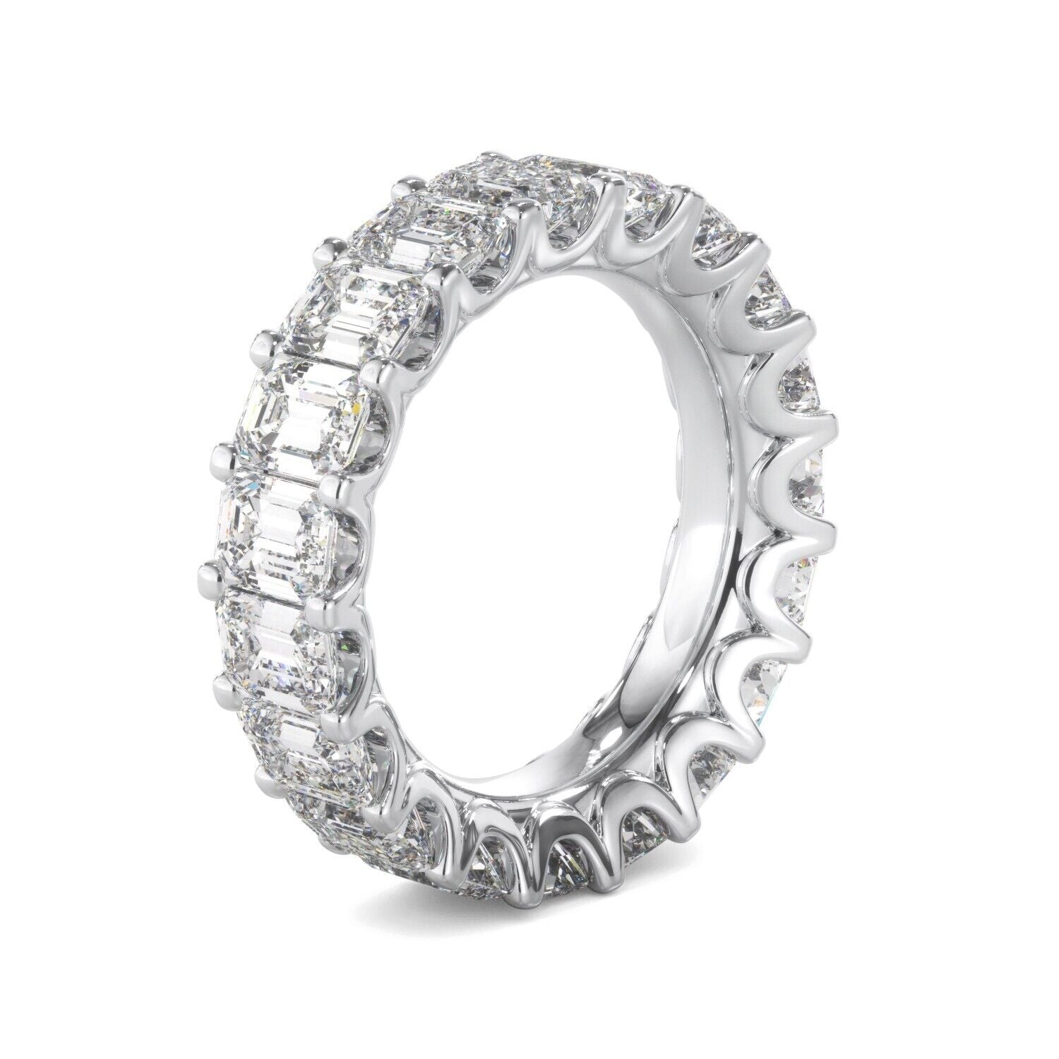Lab Grown Diamond Eternity Ring D-E VS1-VS2 18K White Gold 5.93cttw