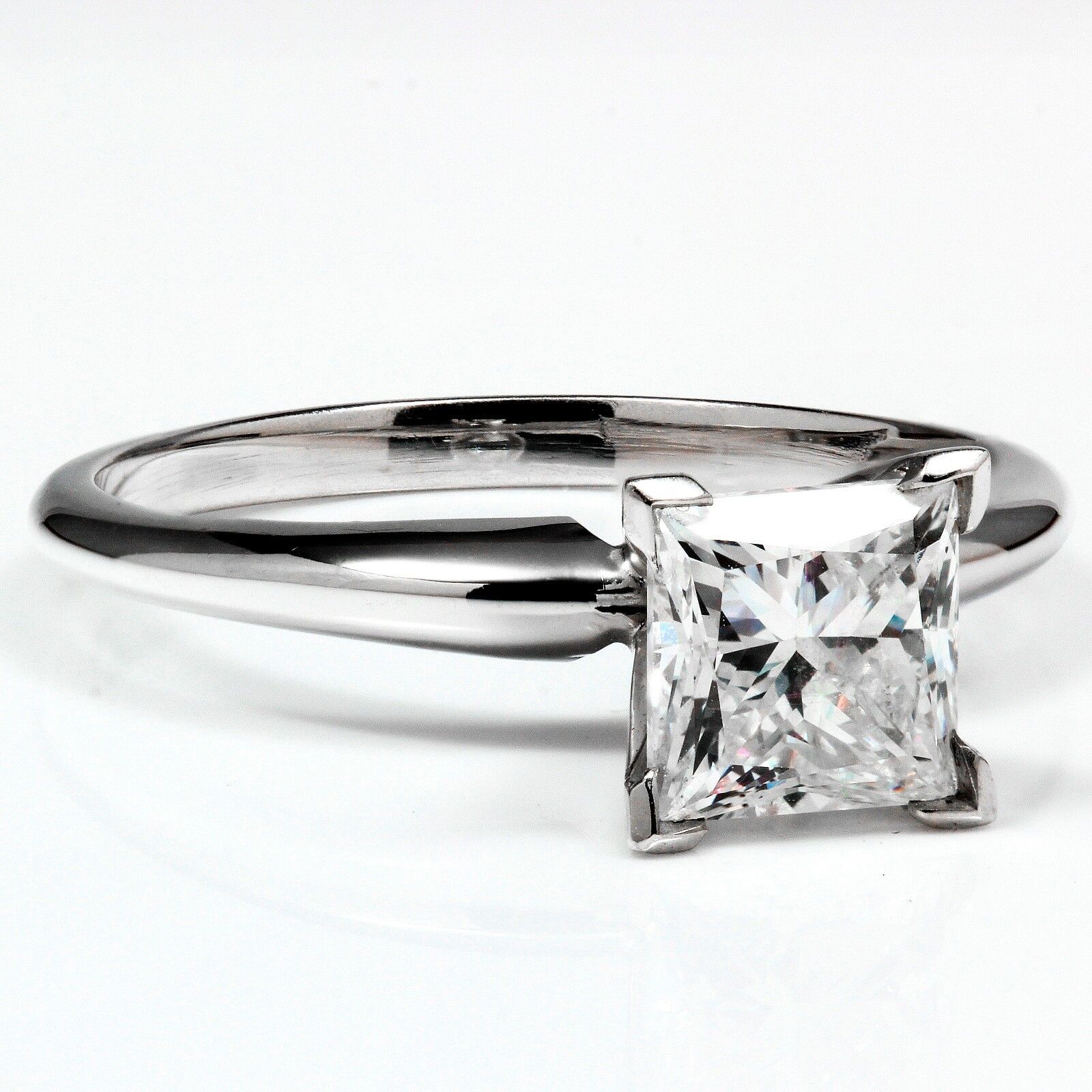 14K Gold 1.65 ct Princess Cut Diamond Solitaire Engagement Ring J SI1