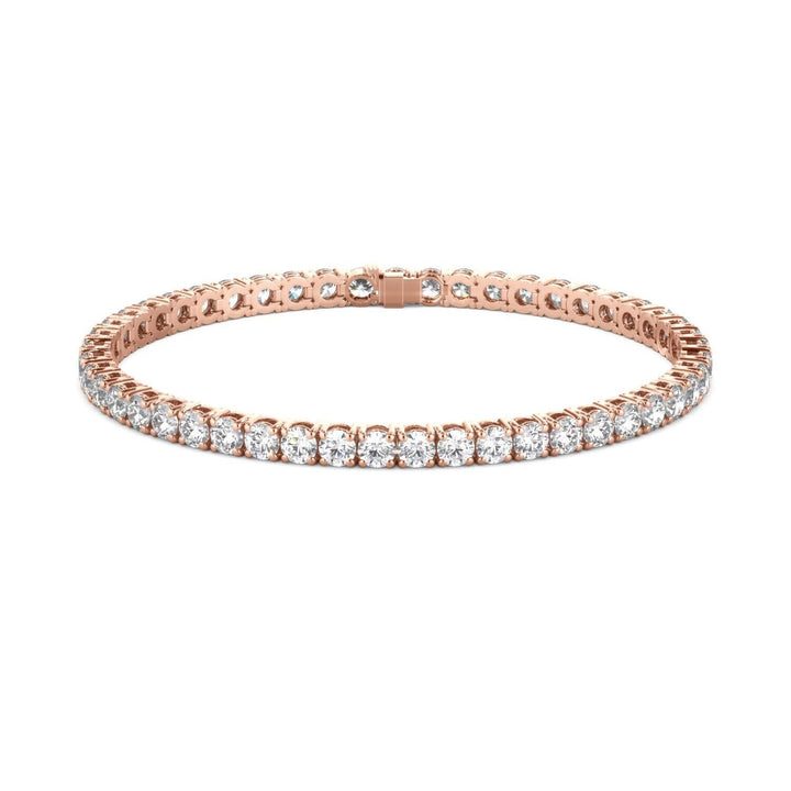Lab Grown Diamond Tennis Bracelet D-E VS1-VS2 14K Rose Gold 6.53cttw 4 Prong