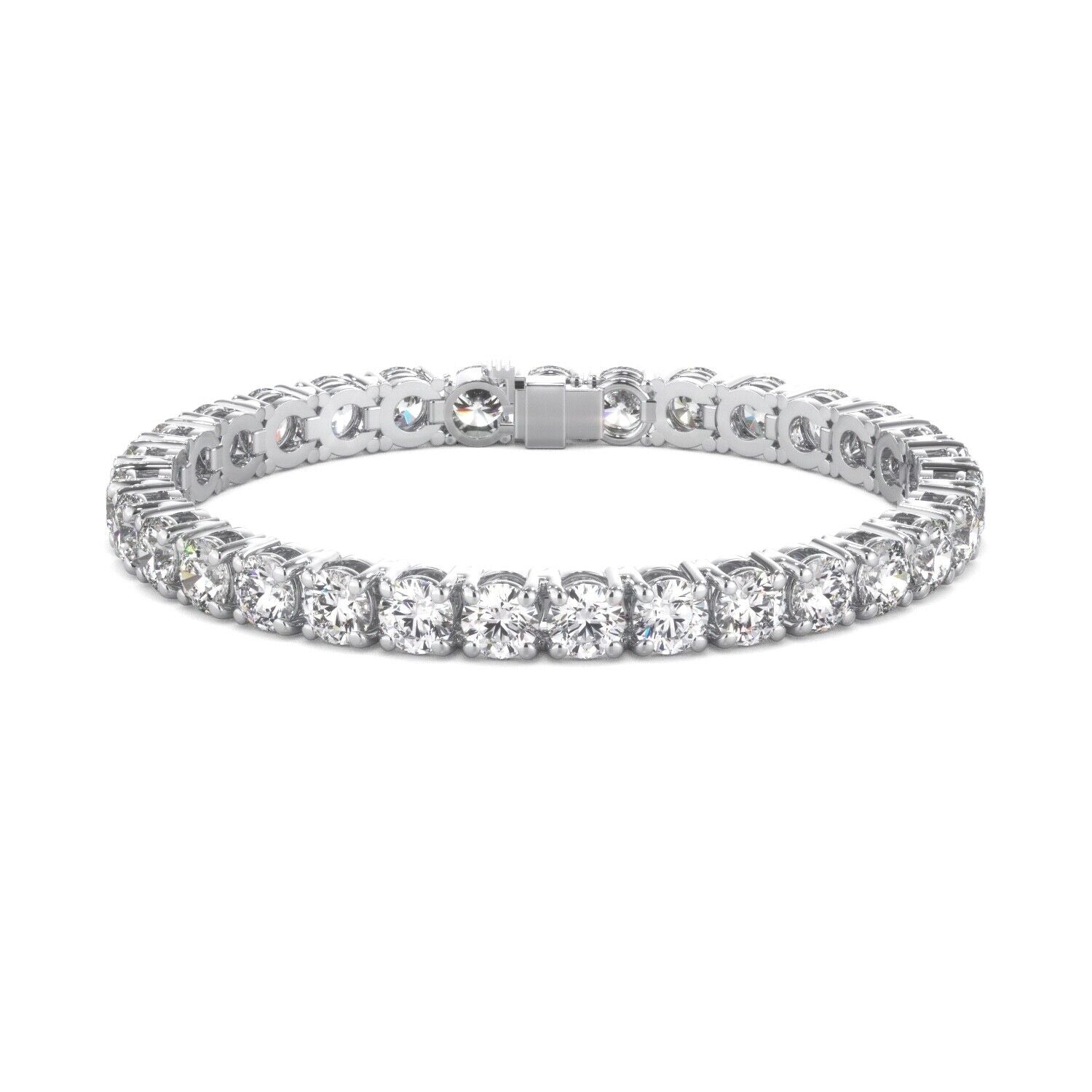 Lab Grown Diamond Tennis Bracelet D-E VS1-VS2 14K White Gold 8.23 cttw 4 Prong