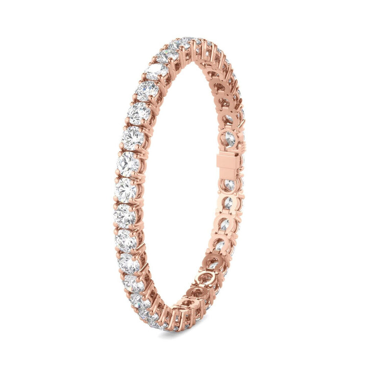 Lab Grown Diamond Tennis Bracelet D-E VS1-VS2 14K Rose Gold 14.00cttw 4 Prong