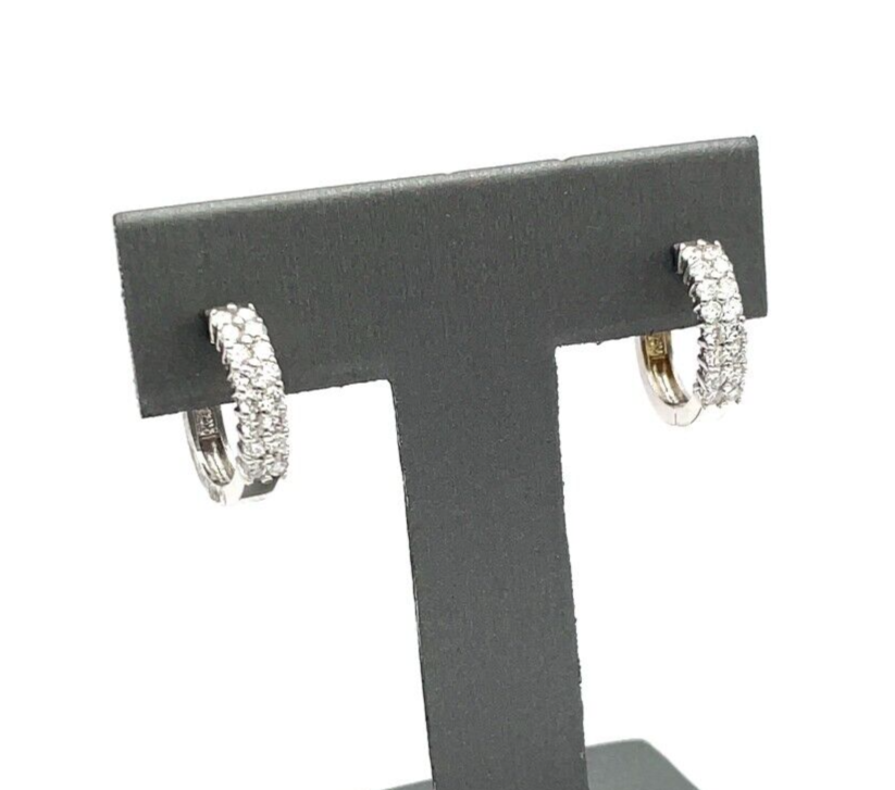 .83 ct Diamond Hoop Huggie Earrings (Natural)