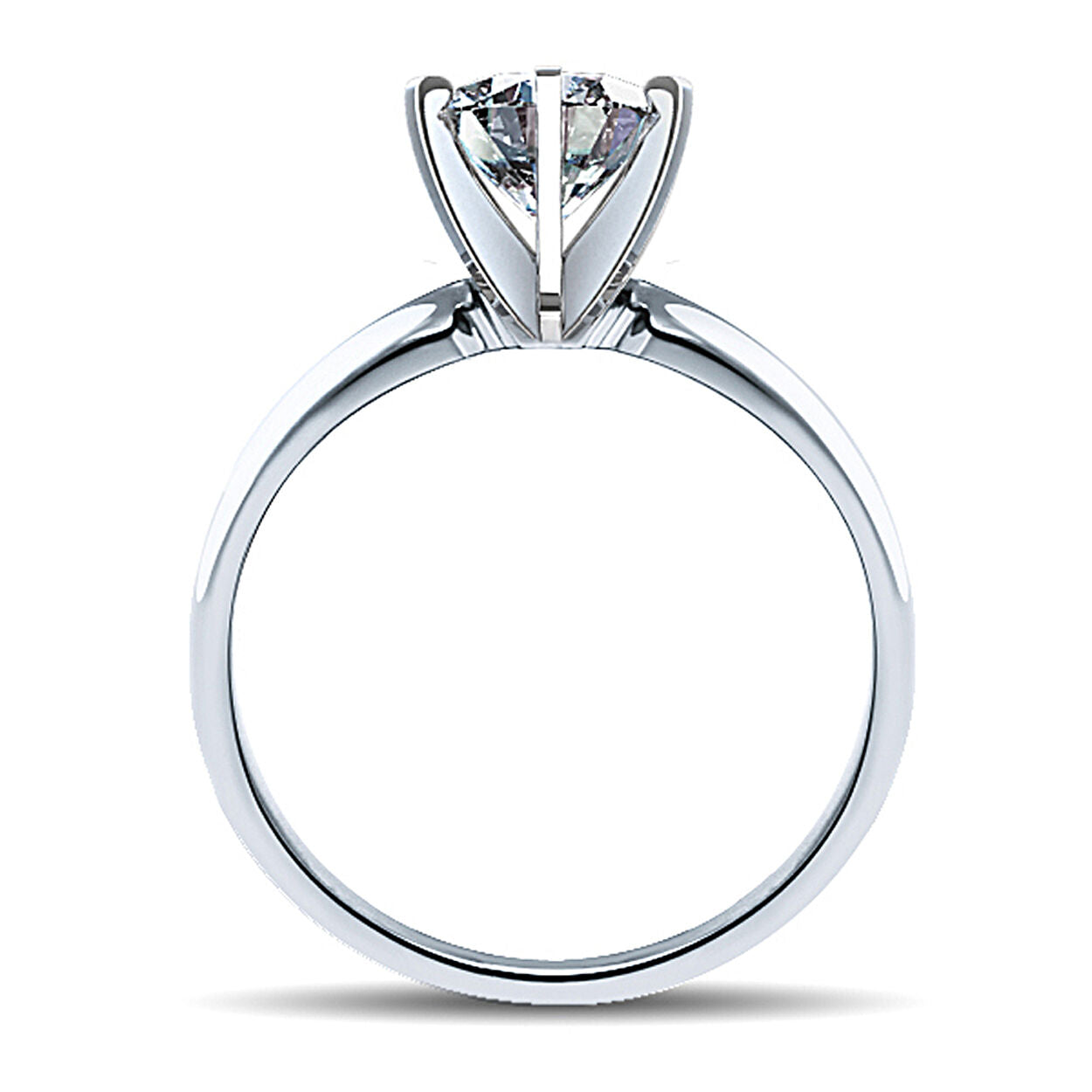14K Gold 1.08 ct Round Cut Diamond Solitaire Engagement Ring F I2