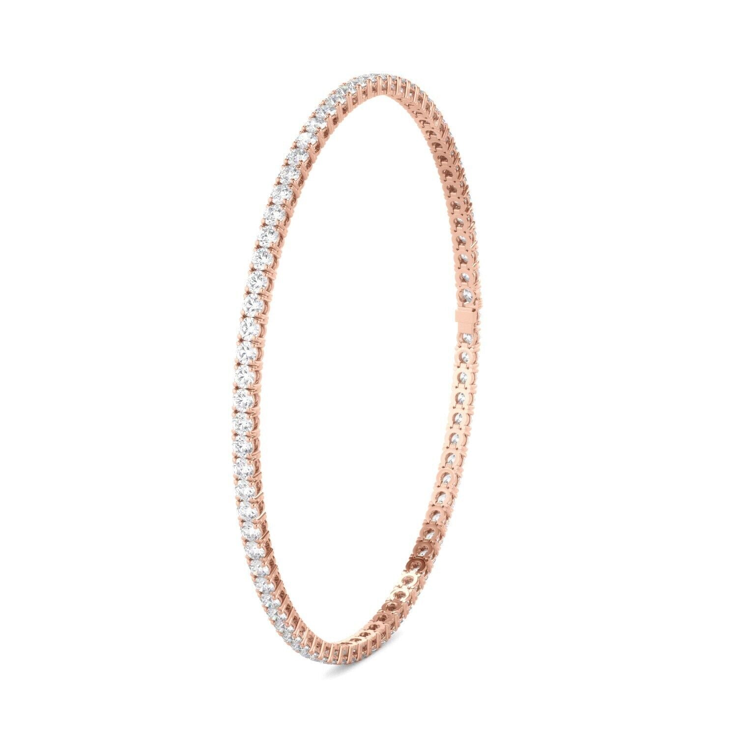 Lab Grown Diamond Tennis Bracelet D-E VS1-VS2 14K Rose Gold 2.84cttw 4 Prong