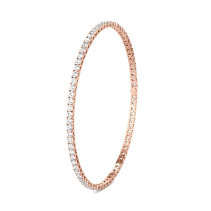 Lab Grown Diamond Tennis Bracelet D-E VS1-VS2 14K Rose Gold 2.84cttw 4 Prong