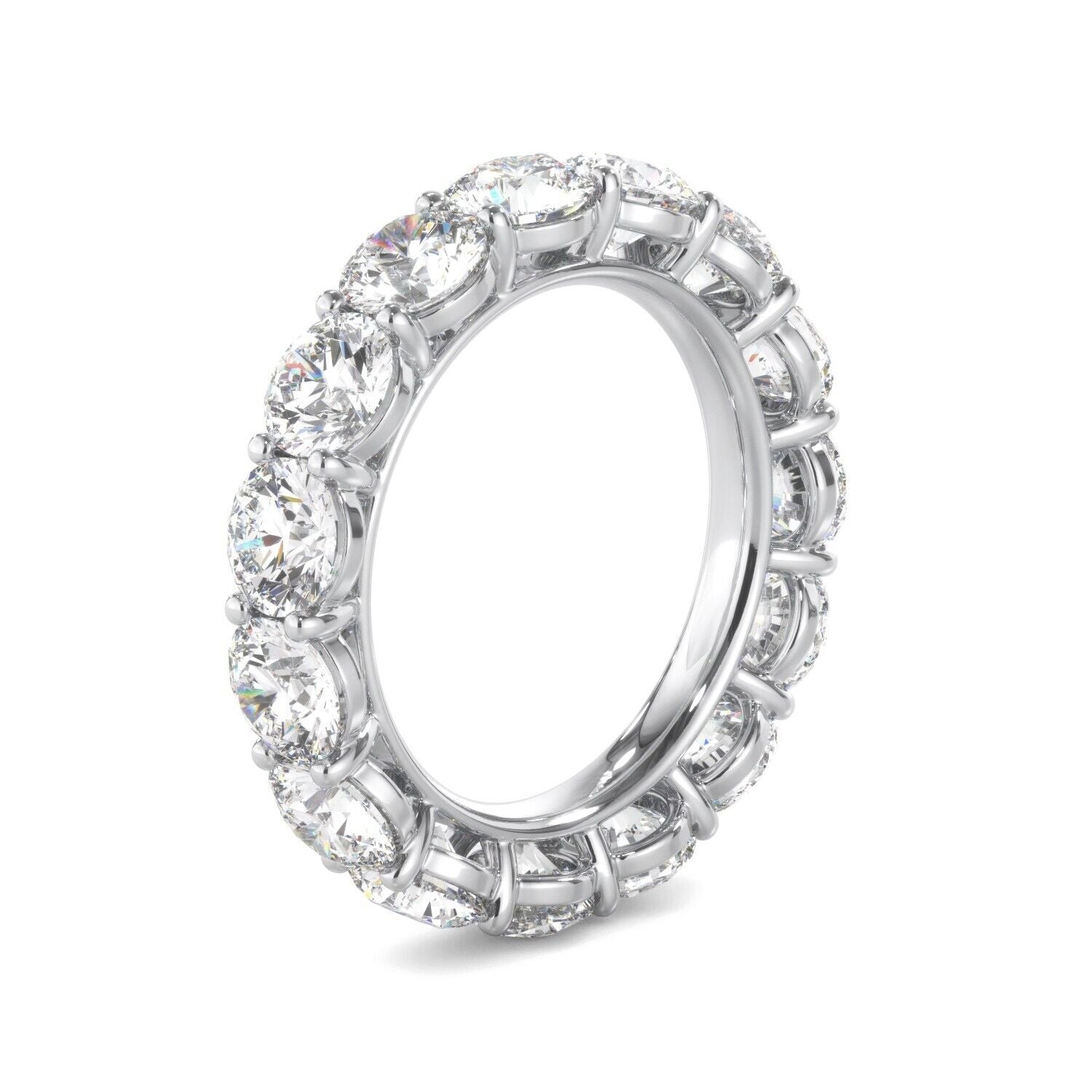 Lab Grown Diamond Eternity Ring D-E VS1-VS2 18K White Gold 3.83cttw Size 4