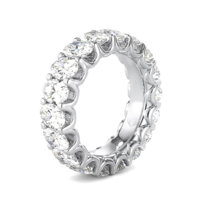 1.48 Ct Diamond Eternity Ring Lab Grown 18K White Gold  Size 4