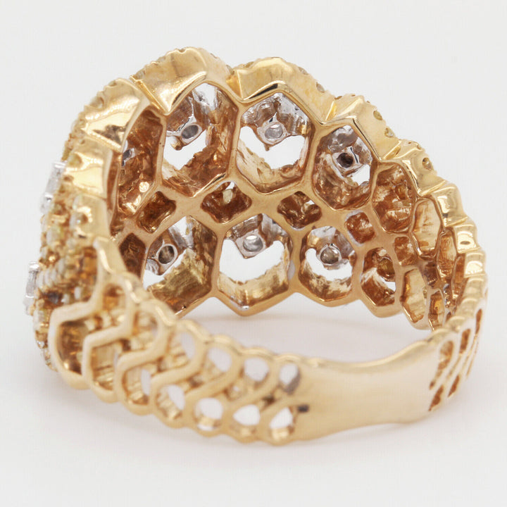 Fashion Cocktail Engagement Ring 1.30 TCW 18K Yellow Gold