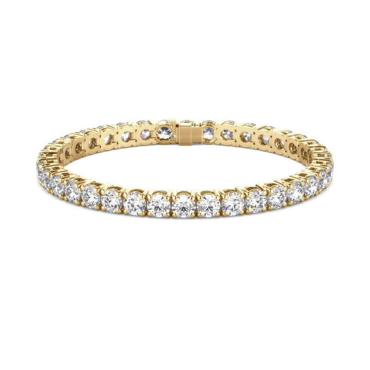 Lab Grown Diamond Tennis Bracelet D-E VS1-VS2 14K Yellow Gold 12.18cttw 4 Prong