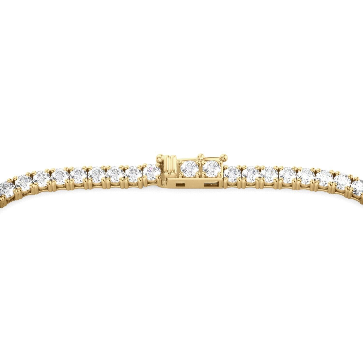 Lab Grown Diamond Tennis Necklace D-E VS1-VS2 14K Yellow Gold 4.76cttw 4 Prong