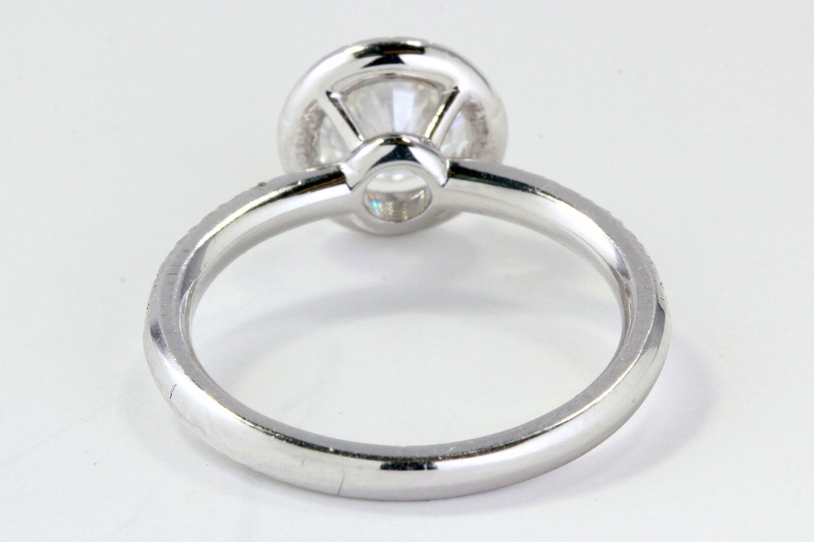 Halo Diamond Engagement Ring with 1.35 total Carat Weight in 14k White Gold